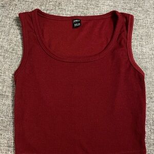 SHEIN Red Fitted Crop Tank Top